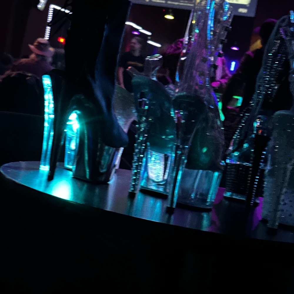 Led stiletto peep toed six inch Lights up heel
